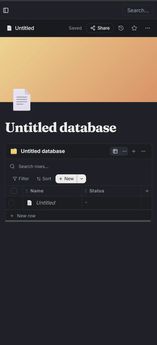 Notion clone — mobile 3