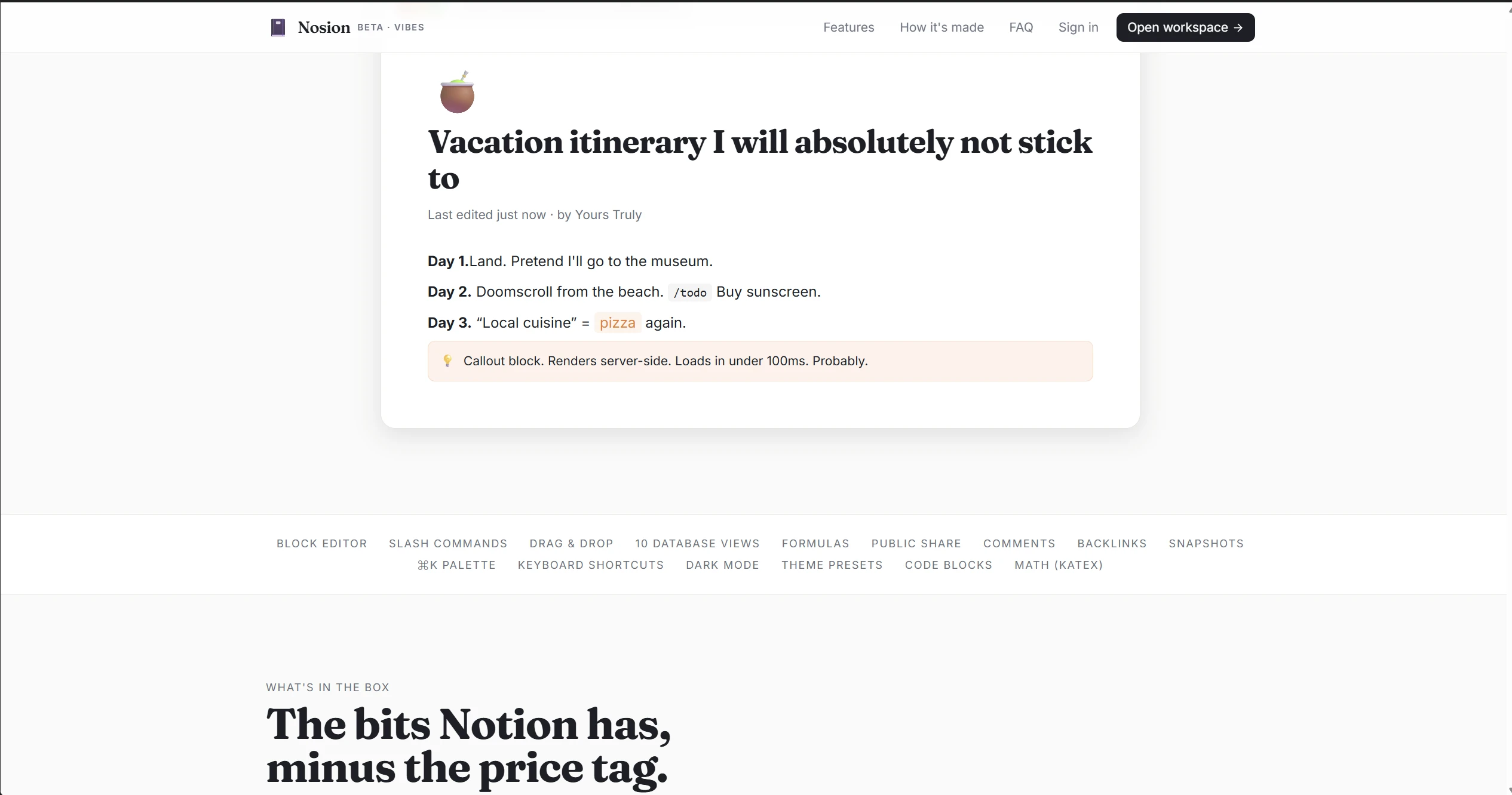 Notion clone — desktop 3